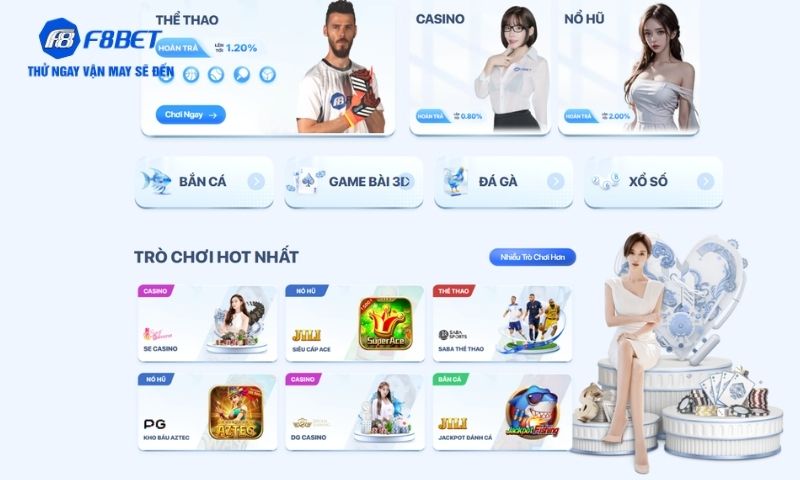 Kho game giới thiệu F8bet đa dạng